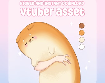 VTuber Asset - Rigged XXL Fluffy Loaf Doggo Plushie, moc3 File, Plushie Asset for Streamers, Live2d ready