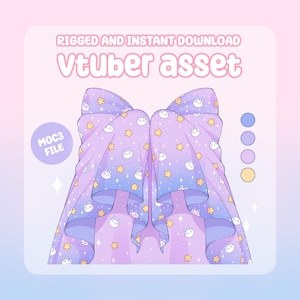 VTuber Asset - Rigga kosmiska kaninfiltar, moc3-fil, semesterdräkt för Vtuber-modeller och streamers