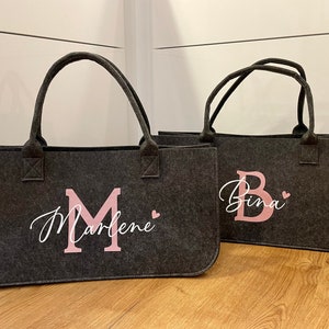 Personalisierte Filztasche | Anfangsbuchstabe + Name | Tasche | Einkaufstasche | Filz | Shopper | Kamintasche | Geschenk | Geburtstag