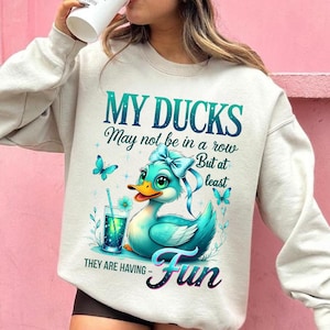 Funny Ducks Not in a Row Sarcastic Png, Snarky Funny Mental Health Shirt Design, Cute Duck Png, Funny Animal Png, Trendy Sarcasm Png