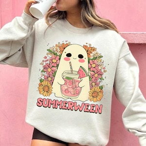 Ghost Summer Halloween png, Retro Summer Halloween Png, Summerween png, Halloween cocktail summer png, Ghost Summer Shirt png