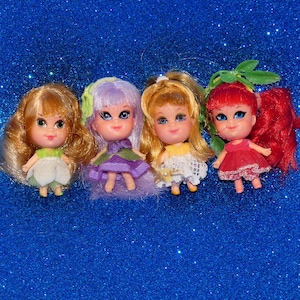 Vintage 1960s Mattel Liddle Kiddle Kologne Dolls (no Bottle) - Gardenia, Violet, Rosebud, Honeysuckle