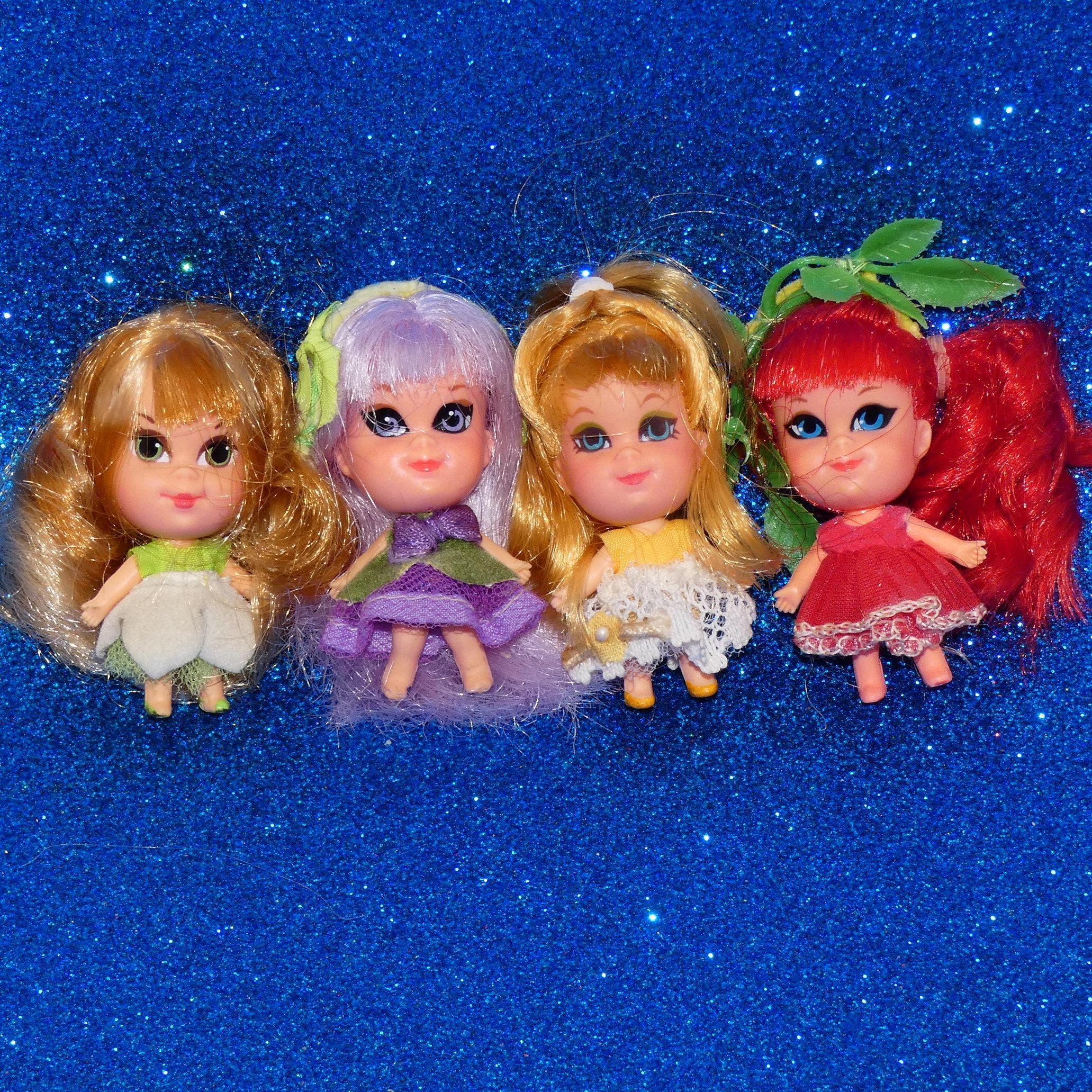 Vintage 1960s Mattel Liddle Kiddle Kologne Dolls (no Bottle) - Gardenia, Violet, Rosebud, Honeysuckle