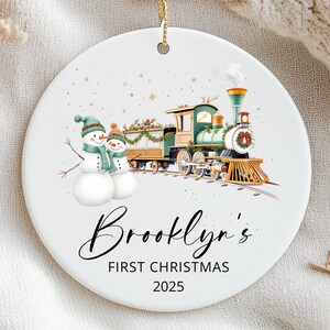 Baby&#39;s First Christmas Ornament Newborn First Christmas Bauble Babies 1st Christmas Gift Personalized New Baby Christmas Gift Train