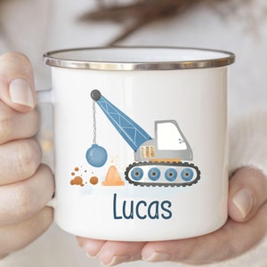 Personalized Kids Mug Tractor, Custom Kids Construction Mug Truck Design, Construction Vehicle Mug, Construction Truck Lover Gift