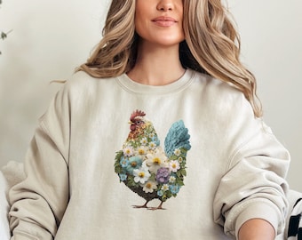 Chicken Sweatshirt or Hoodie, Chicken Lover Shirt, Love Chickens Tee, Chicken Gifts, Mothers Day Chicken Sweatshirt Easter, Farm Sweatshirt