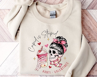 Anti Valentines Day Sweatshirt, Funny Valentines Day Hoodie,  Single Sweatshirt, Anti Valentines Day Crewneck, Valentines Day Gift for Her