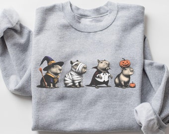 Capibara Halloween-sweater of hoodie Leuke capibara ronde hals capibara herfstsweater cadeau voor liefhebbers van capibara UNISEX