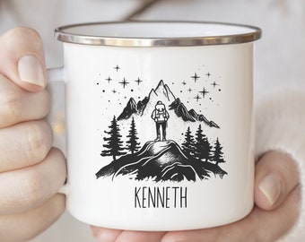 Personalized Hiking Mug, Hiking Gifts, Hiking and Nature Lover Gift, Outdoorsy Gift, Hiking Coffee Cup, Campfire Coffee Mug, Hiking Cup Gift