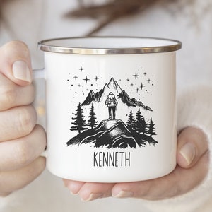 Personalized Hiking Mug, Hiking Gifts, Hiking and Nature Lover Gift, Outdoorsy Gift, Hiking Coffee Cup, Campfire Coffee Mug, Hiking Cup Gift