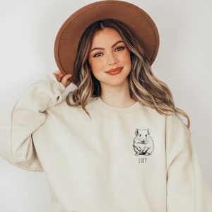 Personalized Hamster Sweatshirt or Hoodie, Custom Hamster Mom Sweatshirt, Hamster Lover Gift, Hamster Owner Sweater UNISEX