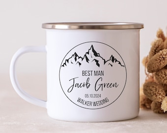 Personalized Adventure Mug Groomsmen Best Man Keepsake Gift Groomsman Proposal Camping Mug, Custom Best Man Groomsman Wedding Party Favor