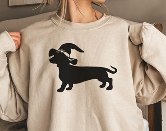 Dackel Halloween Sweatshirt oder Hoodie Wiener Hund Sweatshirt Dackel Mom Crewneck Dackel Herbst Shirt Geschenk für Dackel-Liebhaber UNISEX