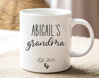 Taza de abuela por primera vez, regalo de nueva abuela, taza de abuela personalizada, taza de abuela est, taza de revelación de embarazo, taza de abuela para ser, regalo del Día de las Madres