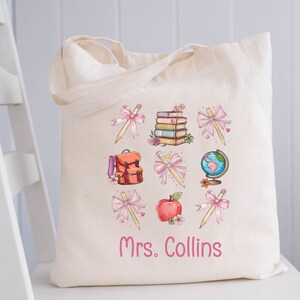 Personalized Teacher Bag, Custom Teacher Tote Bag, Teacher Gift, Graduation, First Day of School Gift, Teacher Appreciation