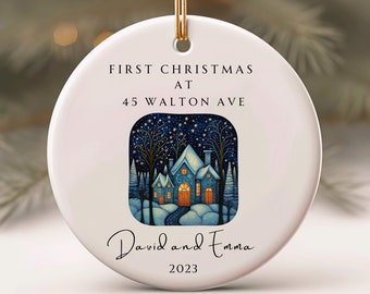 New Home Ornament, New Home Owner Gift, First Christmas in New Home Bauble Personalized, Housewarming Gift, Our First Home Ornament