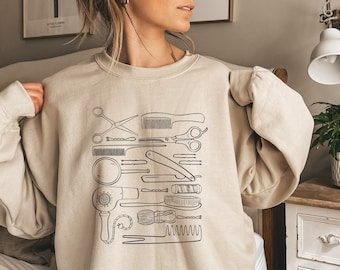 Hairstylist Sweatshirt, Hair Therapist Hoodie, Gift for Hairstylist, Hairdresser Sweatshirt, Hair Stylist Crewneck, Barber Shirt