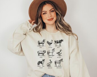Vintage bondgårdsdjurströja eller hoodie, presenter för koälskare, lantflicktröja, lantflickgåva, rolig bondtröja UNISEX