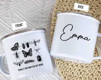 Kundenspezifische lustige Entomologie-Tasse, leicht abgelenkt von Käfern personalisierte Tasse, Insektensammler-Geschenk, Käfer-Liebhaber-Geschenk, Entomologengeschenk