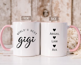 Gigi-koffiemok, 's werelds beste Gigi-mok, cadeaus voor Gigi, grootmoedercadeau, gepersonaliseerd Moederdagcadeau van kleinkinderen, Gigi-verjaardagscadeau