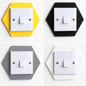 Light Switch Cover Surround - Unique and Decorative Honeycomb Design Plate