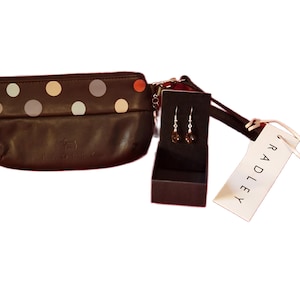 Beautiful Spotted Radley Clutch Purse. Brand new never been used. Comes with Radley dust bag.