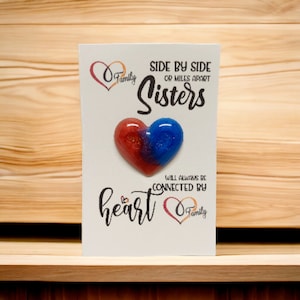 Connected by Heart Pocket Hug Card for Sisters - Instant Digital Download  Pocket Hug Card - Print and Cut Easy