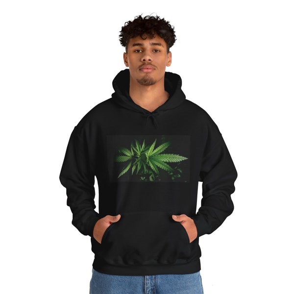 Illuminated Cannabis Plant Graphic Unisex Heavy Blend™ Hooded Sweatshirt