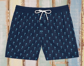 Men's Palm Tree Swim Shorts: Lightweight Tropical Trunks