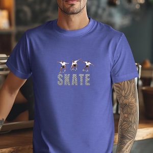 Unisex Skater Graphic Tee: Bold Skate Design