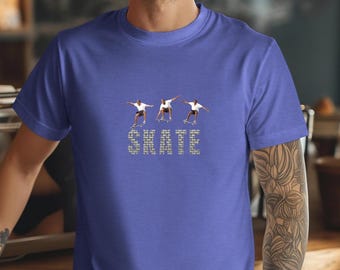Unisex Skater Graphic Tee: Bold Skate Design