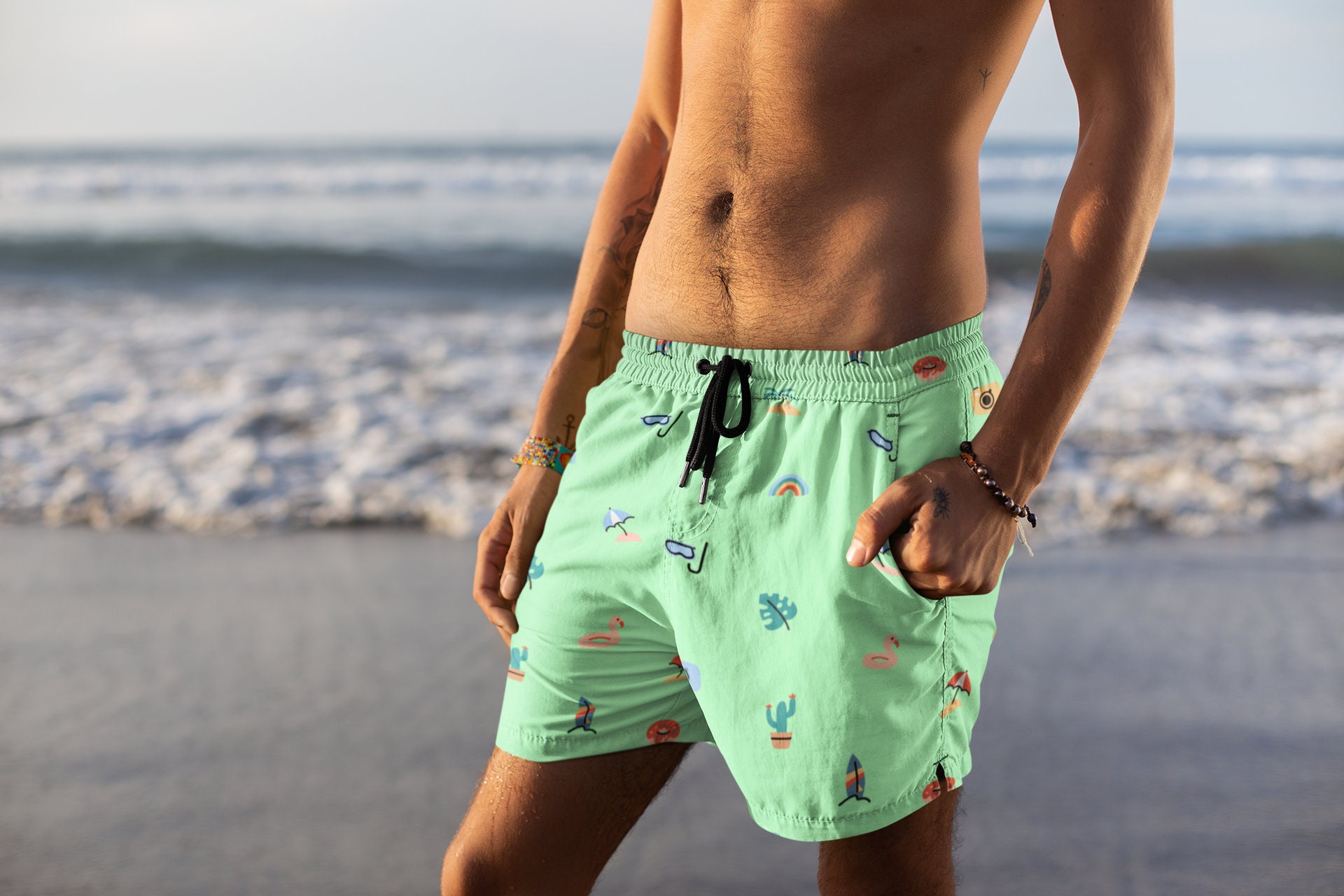 Bañador Short De Playa Hombre 2019 Traje De Baño Hombre Estampado