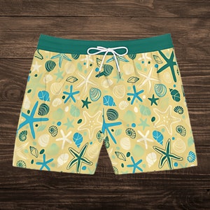 Zwemshorts heren Strand zwembroek Zeester Zeeschelppatroon Oceaan Boardshorts Tropisch Cadeau voor hem Zomervakantiekleding