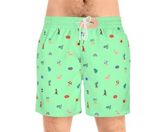 Summer Vibes Men's Mid-Length Swim Shorts (AOP)