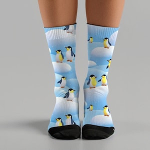 Chaussettes pingouin cadeau pour amoureux des animaux Chaussettes avec motif pingouin cadeau pour amateur de pingouin chaussettes impression pingouin