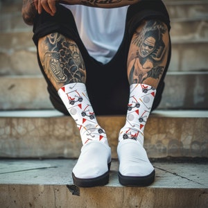 Golf Cart Print gepolsterte Crew-Socken für den Golf-Enthusiasten