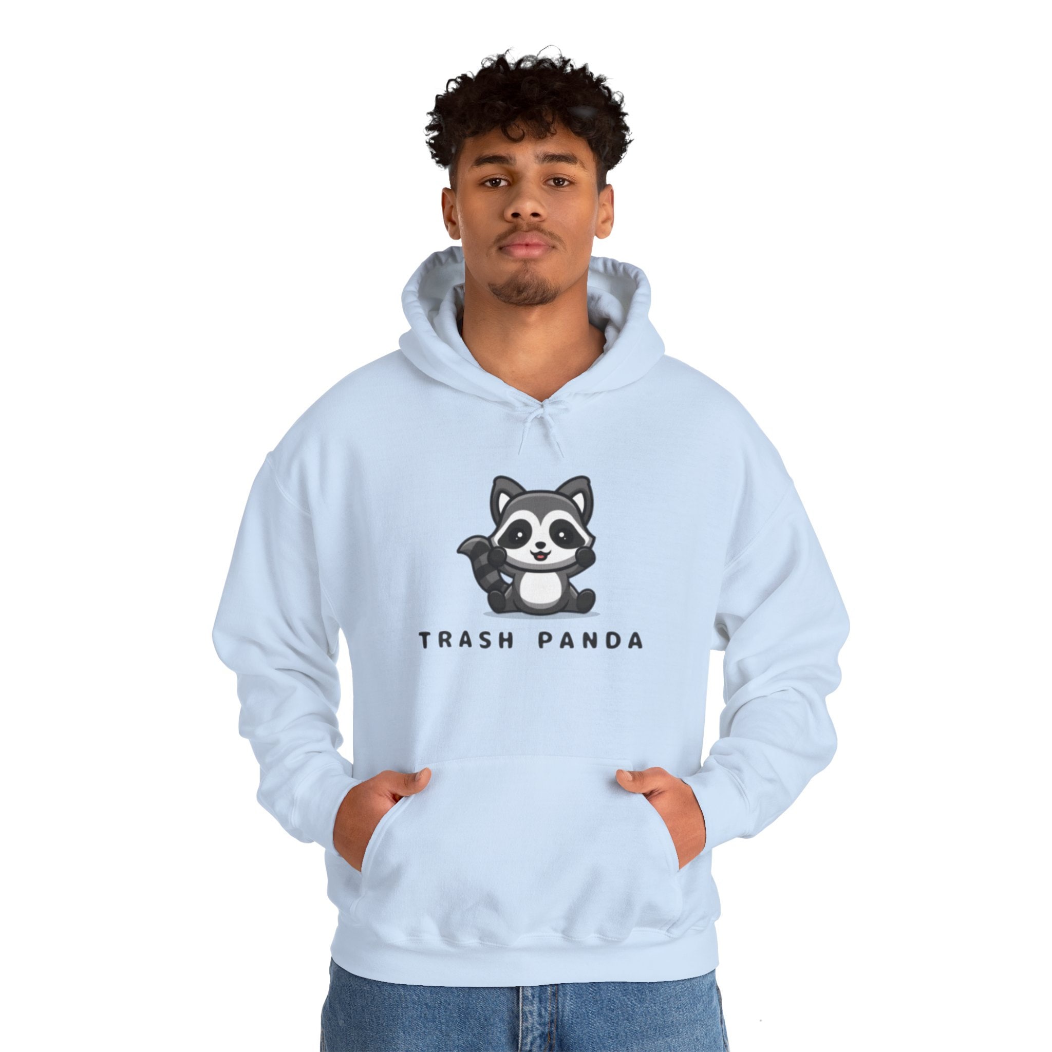 Trash Panda Hoodie Cute Raccoon Hoodie Light Blue Unisex Pullover  Wildlife Lover Casual Wear Animal Humor Hoodie