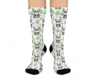 Chaussettes à motifs panda avec baboo et pandas Chaussettes cadeau pour amoureux des animaux