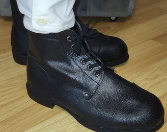Vintage Biltrite Black Steel Toe Lace Up Ankle Boots Men\'s 4 s-l400.jpg main image 4