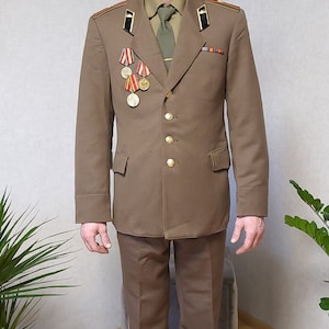 Vintage khaki military uniform USSR officers