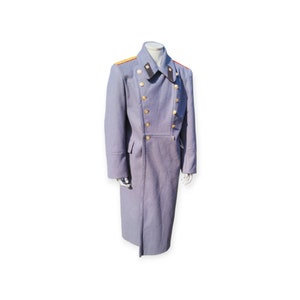 Military winter wool coat with shoulder straps USSR Army