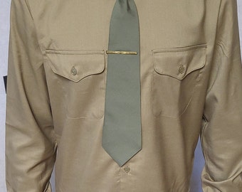 Military khaki shirt with shoulder straps and tie USSR