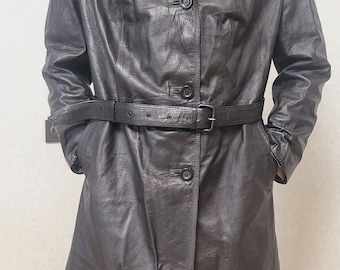 Military Vintageドイツ軍　LEATHER JACKET VTG 50 60s Men's Distressed Brown Leather Bomber Jacket