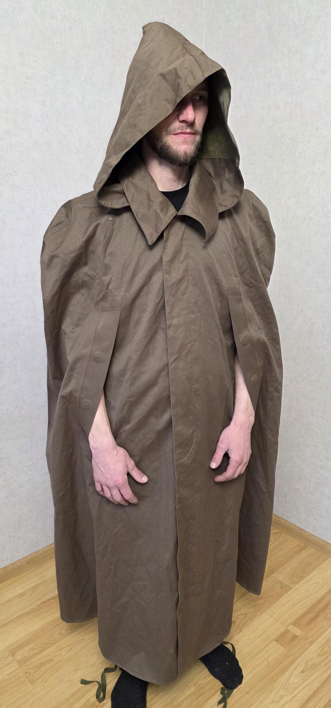 小物 vintage cape design rubberized over coat Retro Hooded Rubberized Rain Cape, 1970s Oversized Poncho Coat