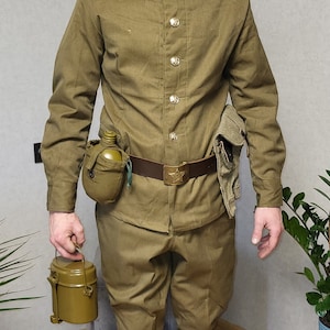 Military soldier uniform with accessories complete set USSR Army