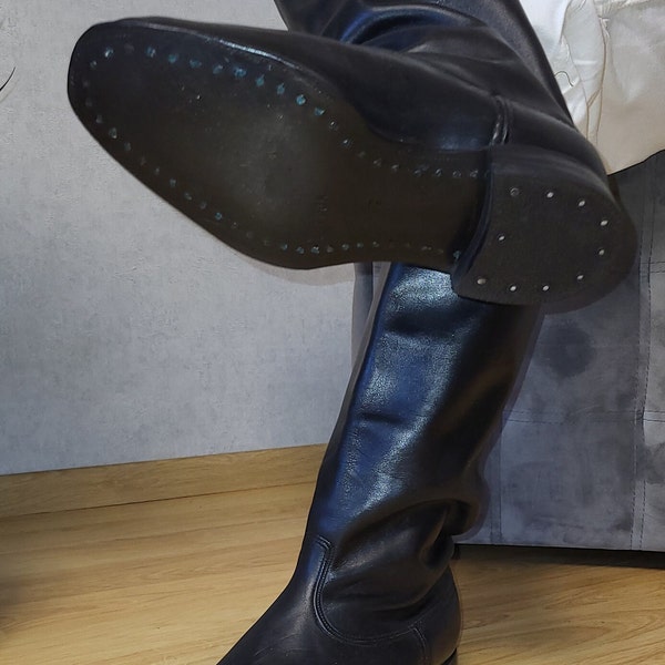 Military chrome boots made genuine leather USSR