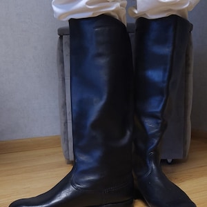 Authentic Retro Chrome Leather Boots, Rare 1970s Vintage Footwear, Classic Collectible Tall Shoes image 3