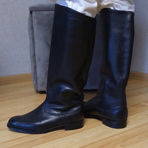 Authentic Retro Chrome Leather Boots, Rare 1970s Vintage Footwear, Classic Collectible Tall Shoes image 8