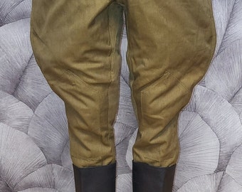 Vintage USSR Army Cotton Breeches: Military Riding Pants