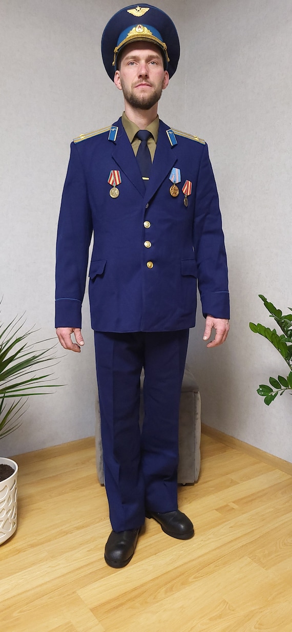 Vintage 1980s Blue Formal Set With Hat, Tailored Jacket Trousers Shirt, USSR Soviet Style - Etsy Vintage 1980s Blue Formal Set With Hat, Tailored Jacket Trousers Shirt, USSR Soviet Style - Etsy